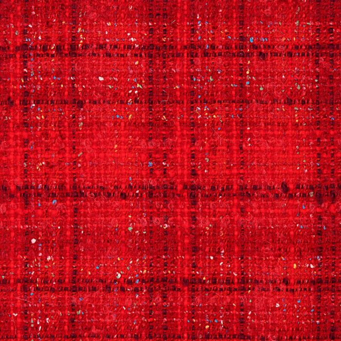 Fantasy Ruby Check Wool Blend Mohair Loop Tweed Fabric Sample