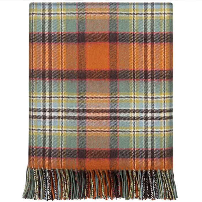 Borders Dundee Old Weathered Tartan Lambswool Blanket