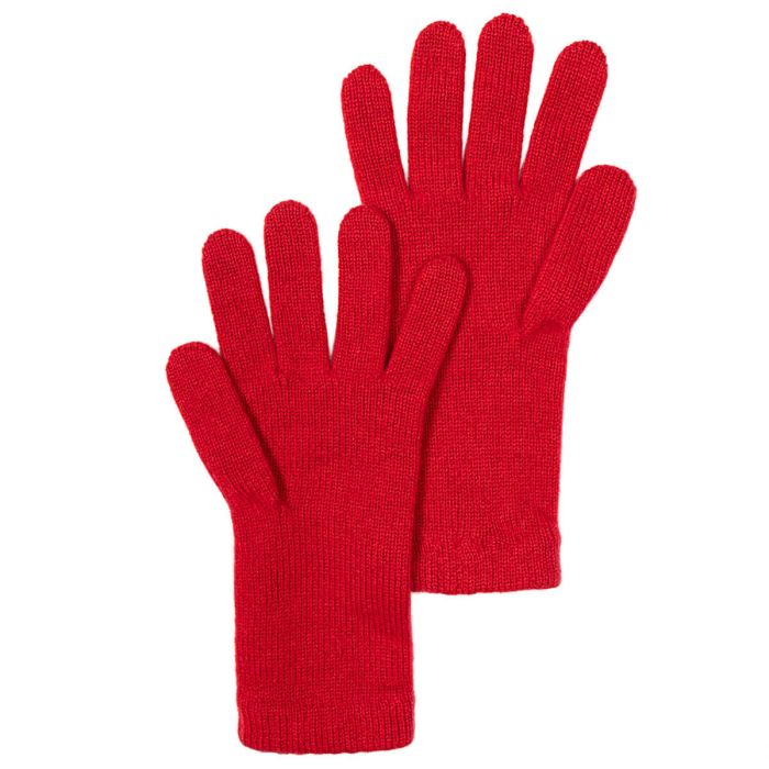 Womens Luxury Red Slim Fit Cashmere Gloves 