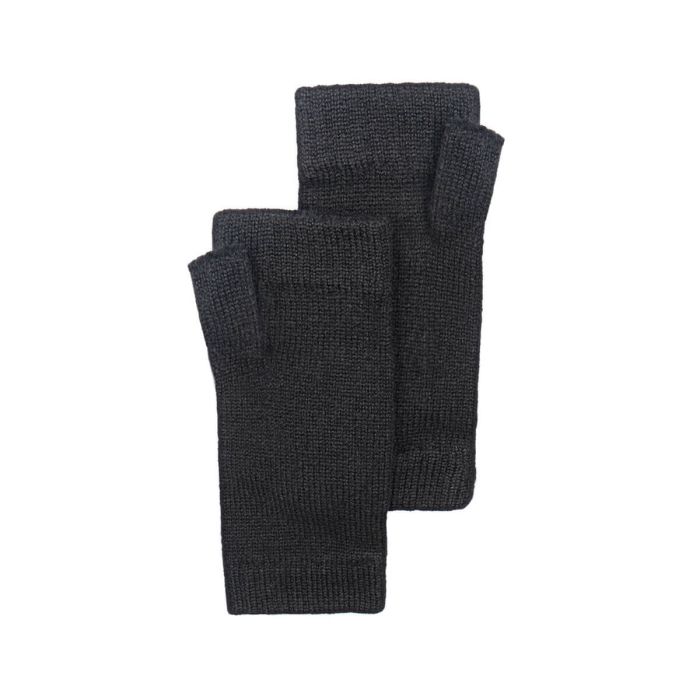 Womens Black Cashmere Wrist Warmers Fingerless Gloves