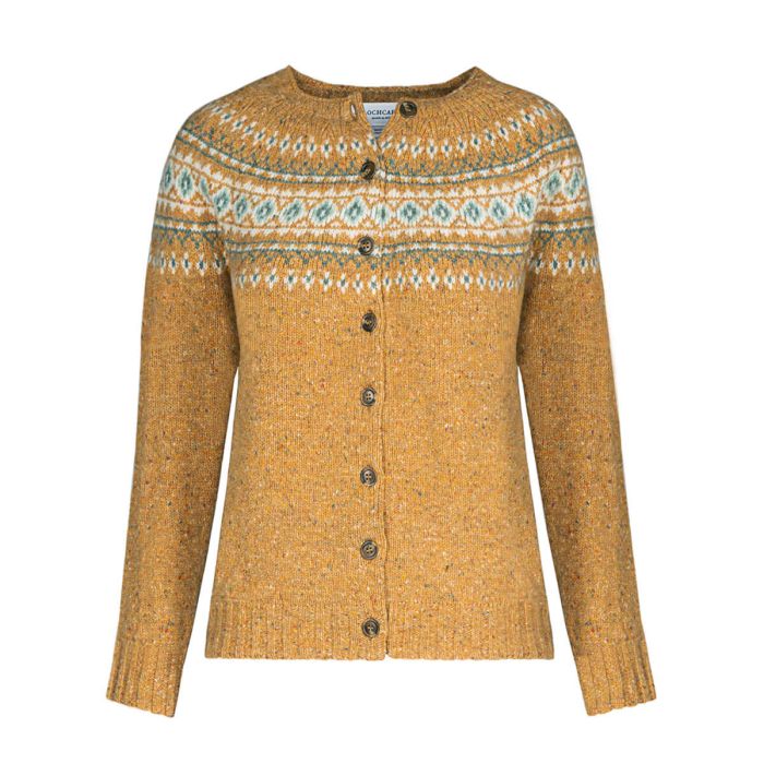Women's Ailsa Barra Fair Isle Knitted Wool Crew Neck Cardigan