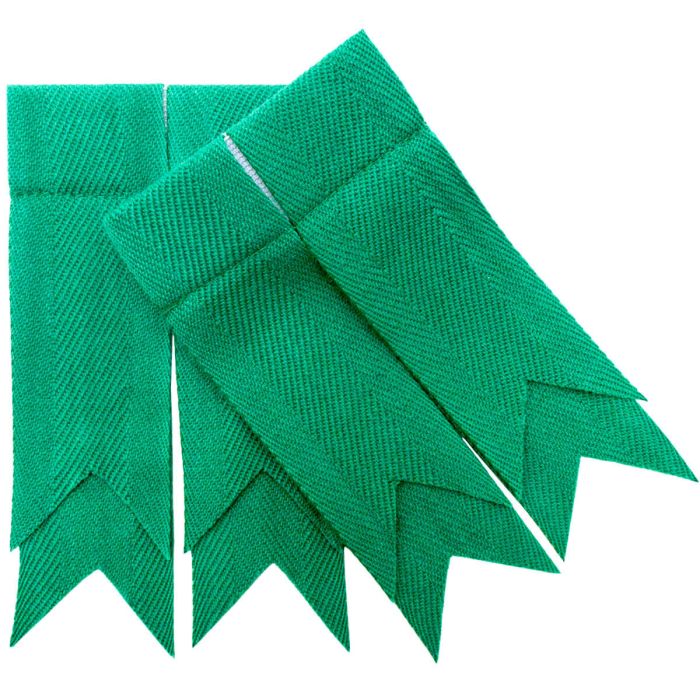 Green Ancient Plain Coloured Garter Flashes