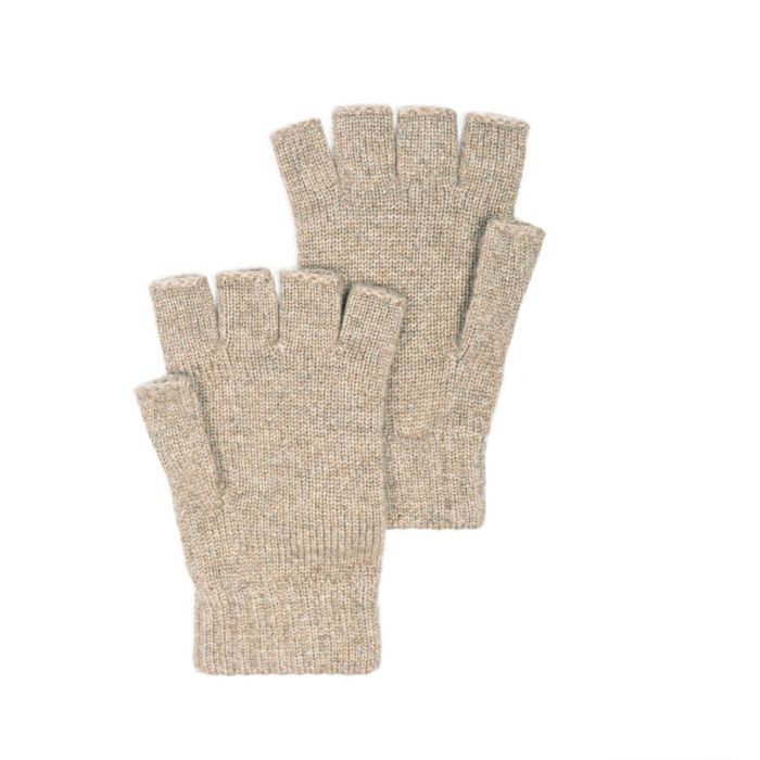 Womens Luxury Otter Cashmere Fingerless Gloves