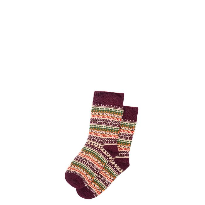 Womens Mulberry Fair Isle Merino Blend Socks
