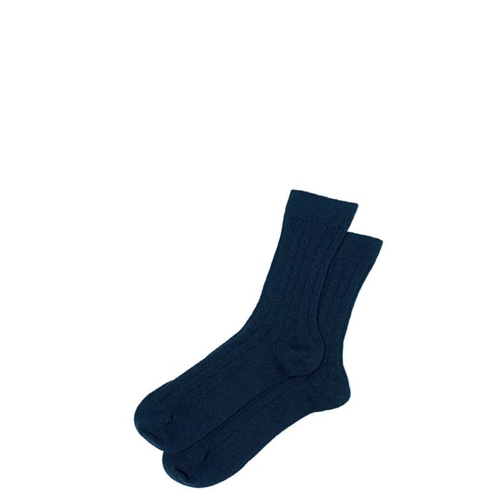 Mens Luxury Navy Blue Cashmere Blend Socks - Large