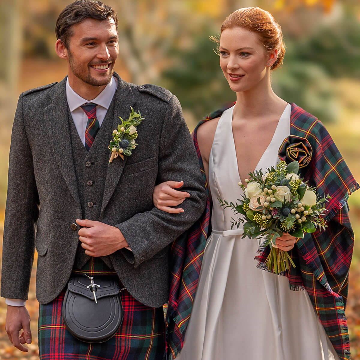 Made to Order Reiver Lightweight Tartan Corsage Flower Brooch Pin Gallery Image 2