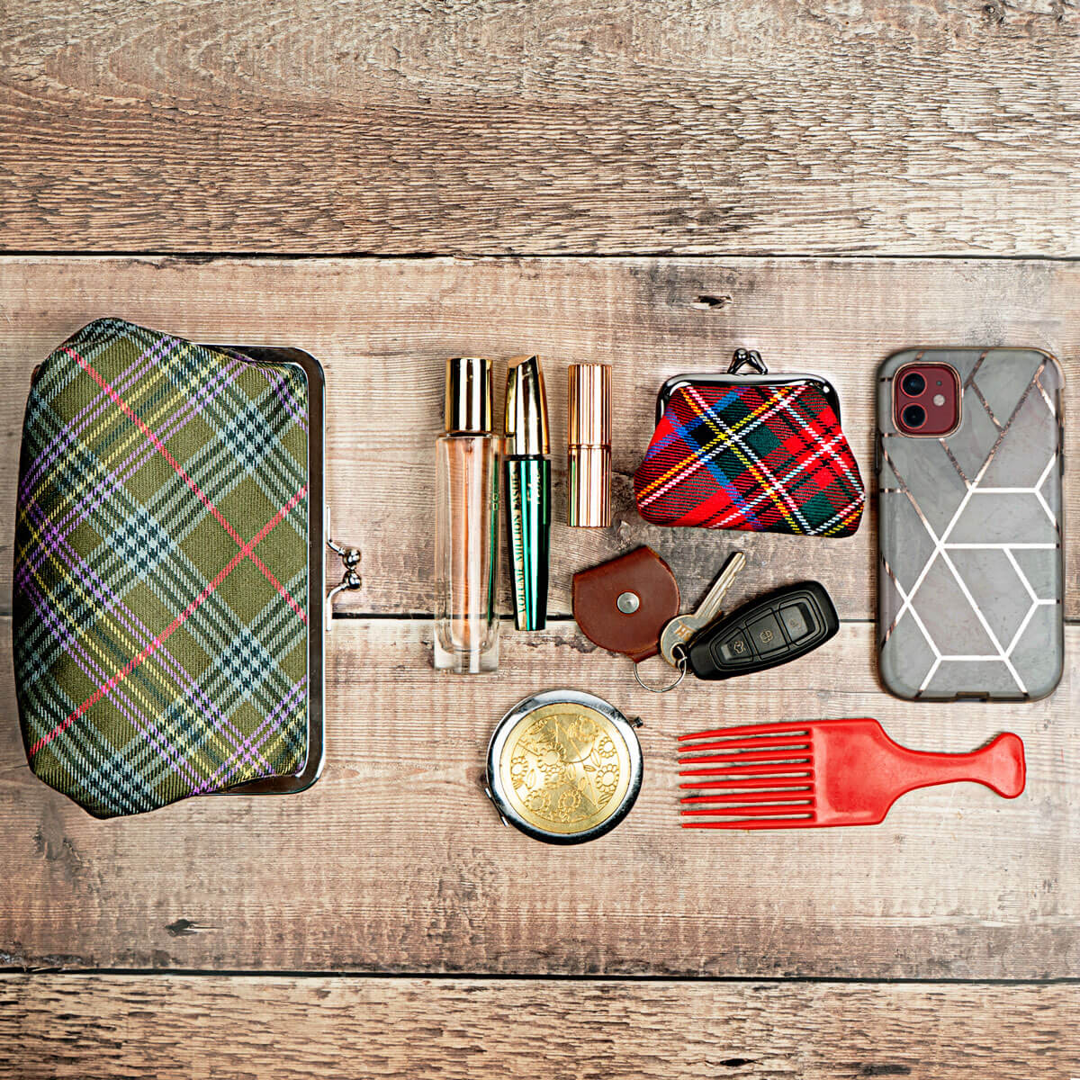 Kennedy Weathered Tartan Clutch Bag Gallery Image 3