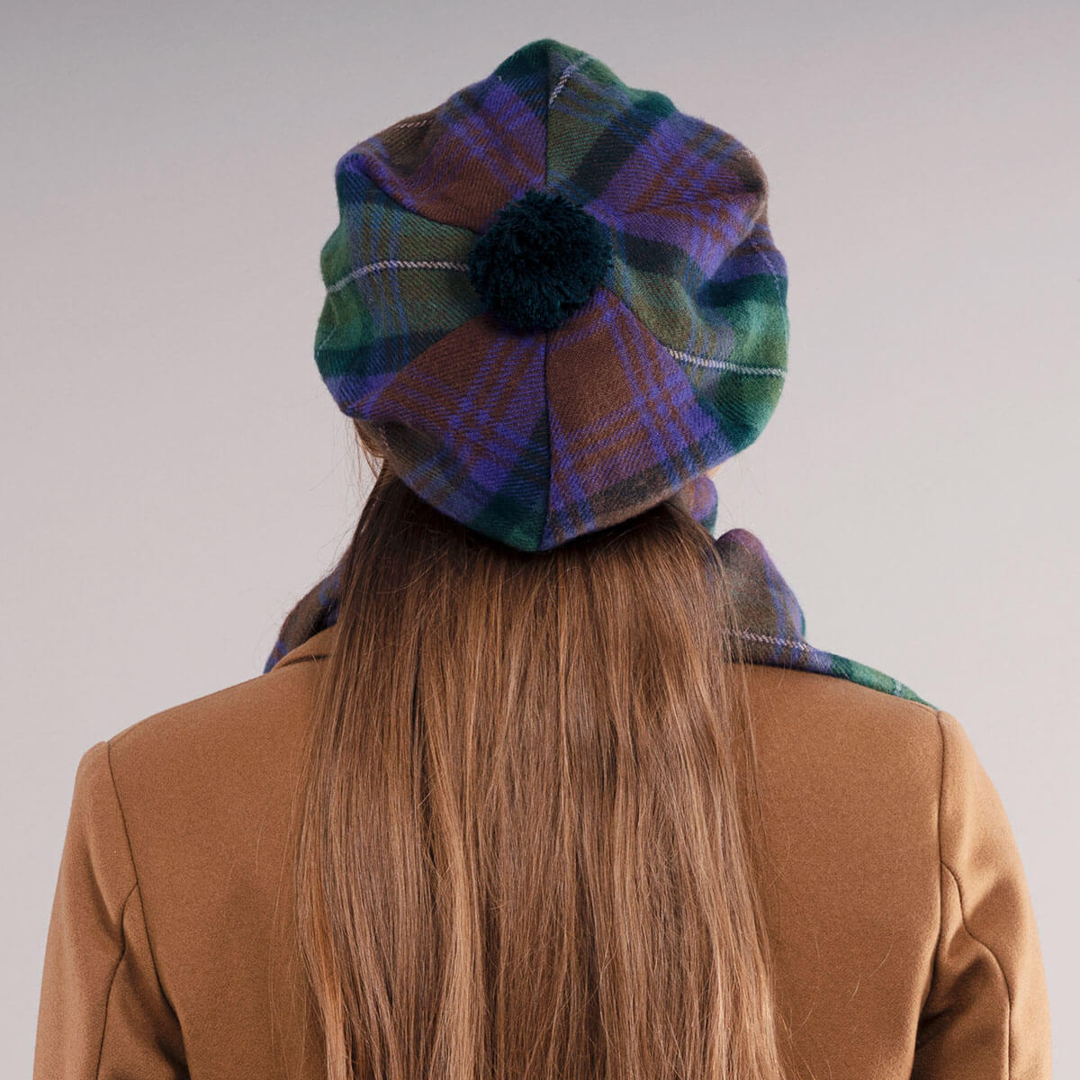 Isle of Skye Tartan Brushed Wool Tam Gallery Image 3