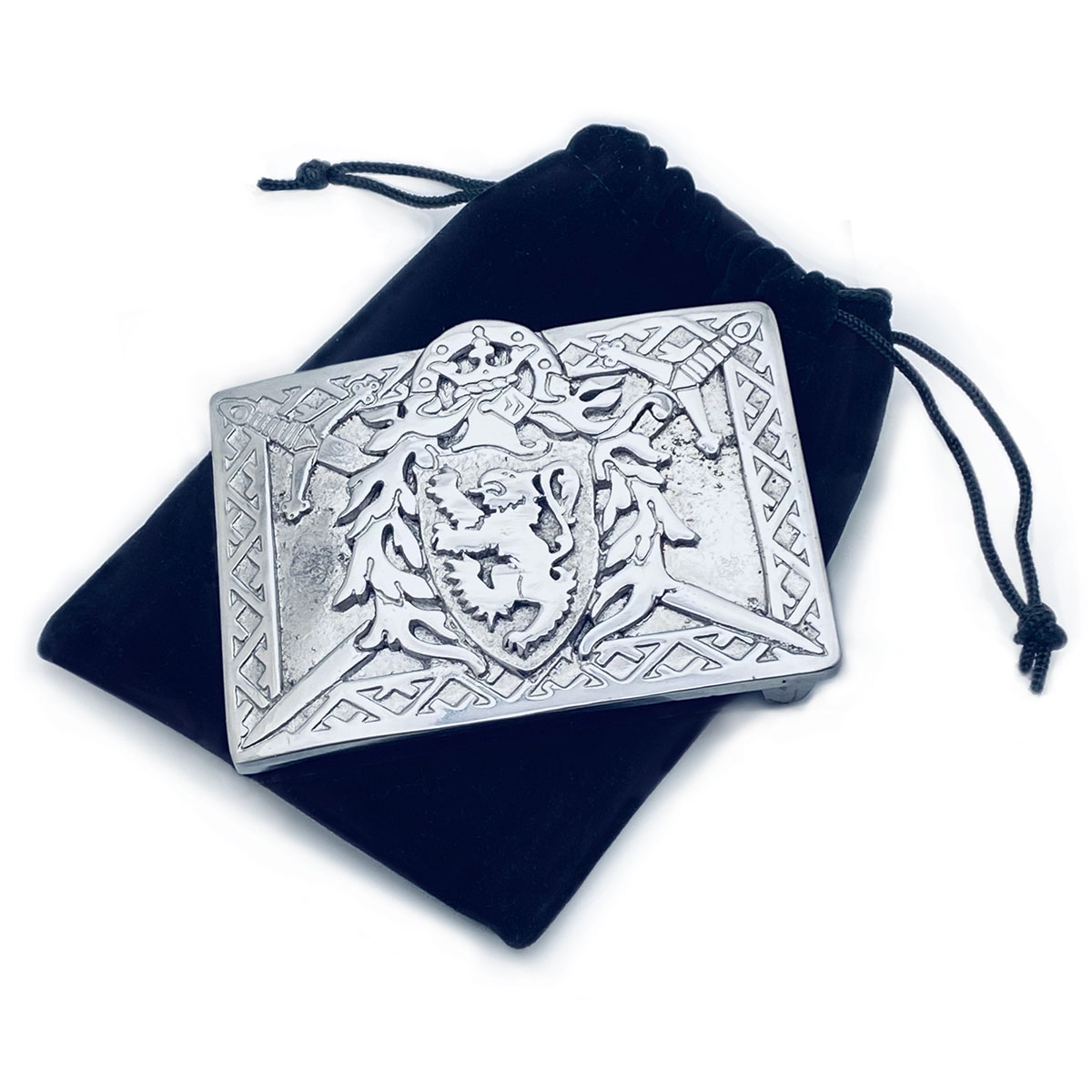 Lion Rampant Kilt Belt Buckle in Polished Pewter Gallery Image 2