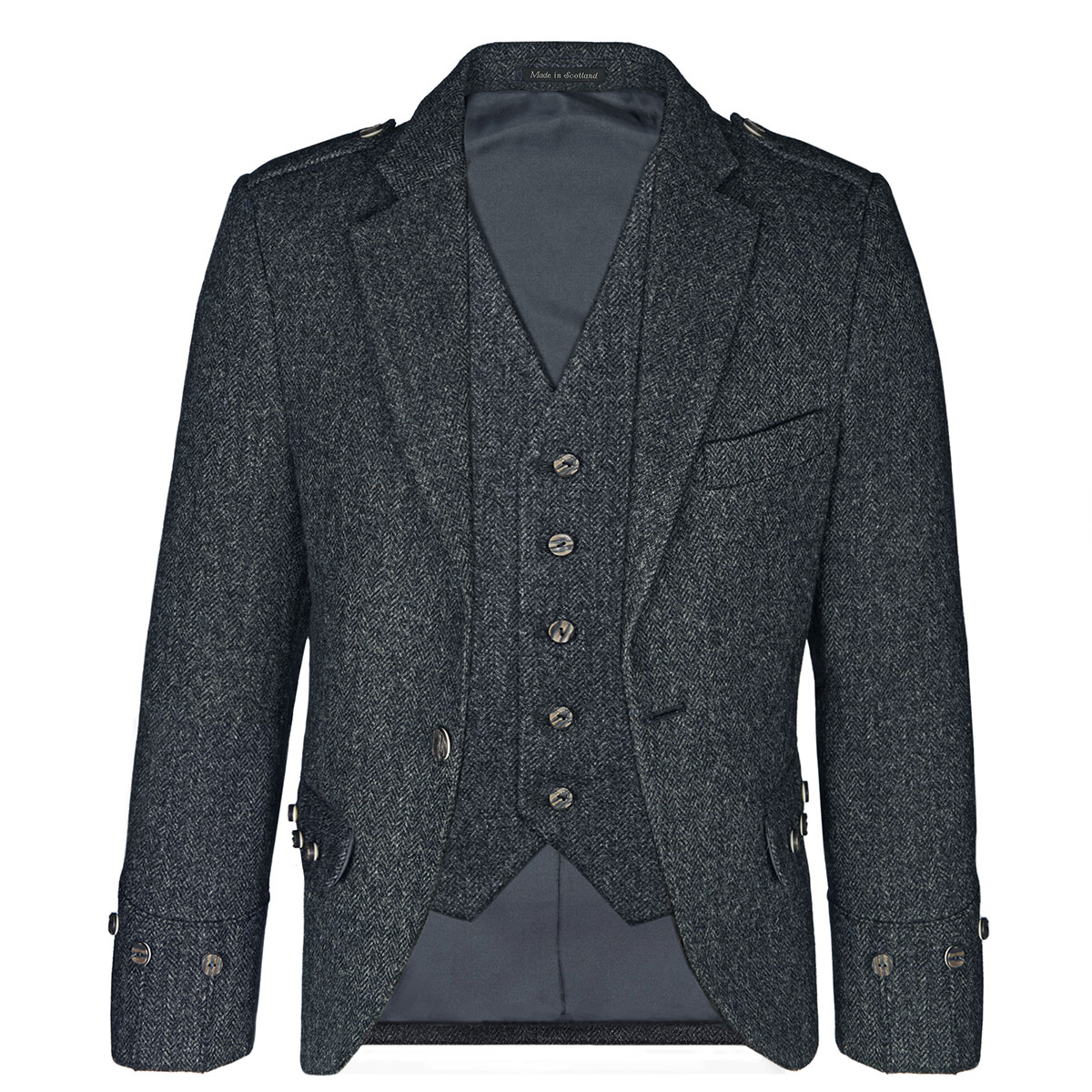 Porters Grey Shetland Tweed Argyll Kilt Jacket Gallery Image 4