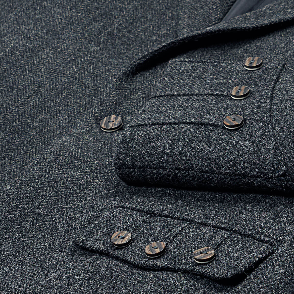 Porters Grey Shetland Tweed Argyll Kilt Jacket Gallery Image 3