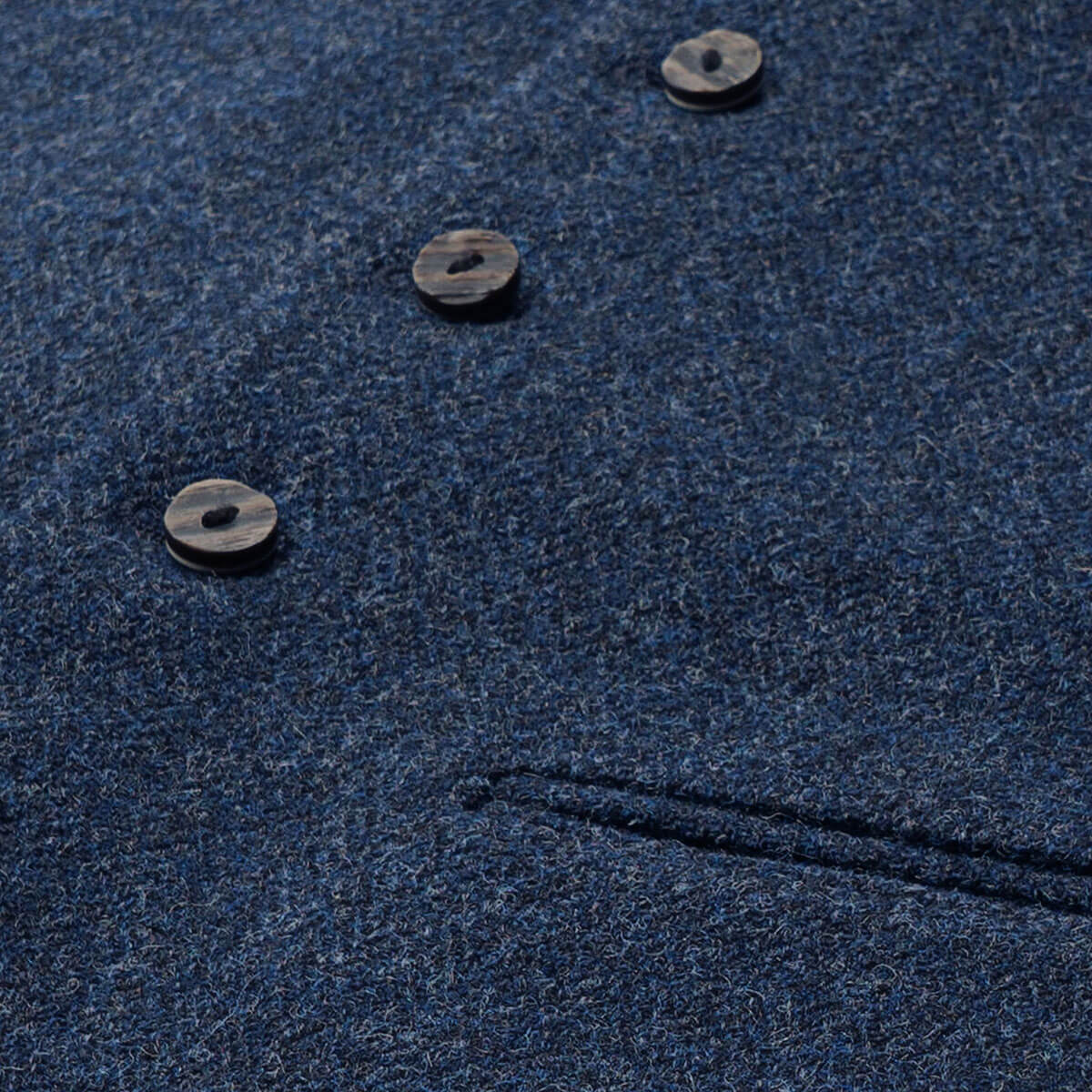 Ghillie Blue Shetland Tweed 5 Button Kilt Waistcoat Gallery Image 2