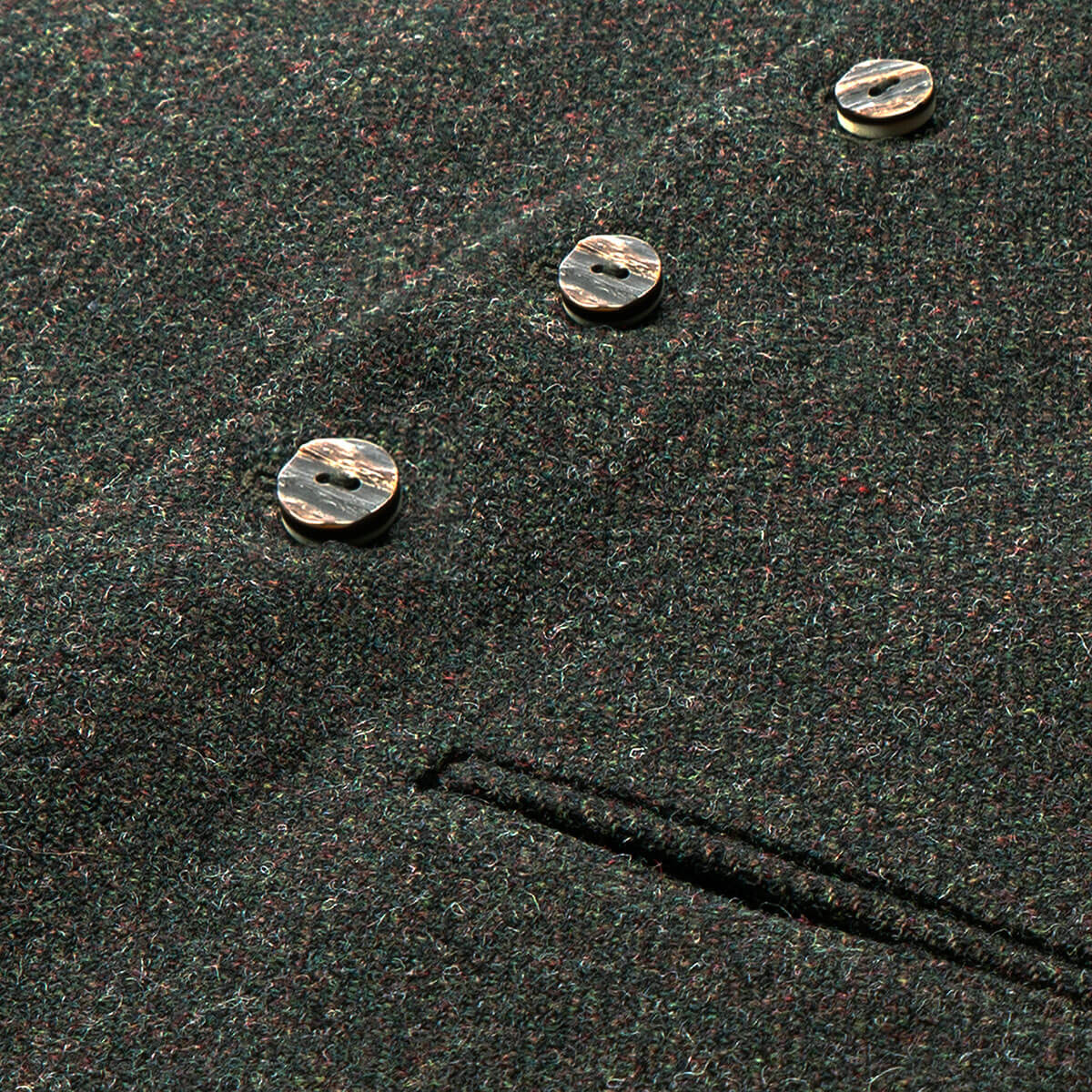 Forrester Green Shetland Tweed 5 Button Kilt Waistcoat Gallery Image 4
