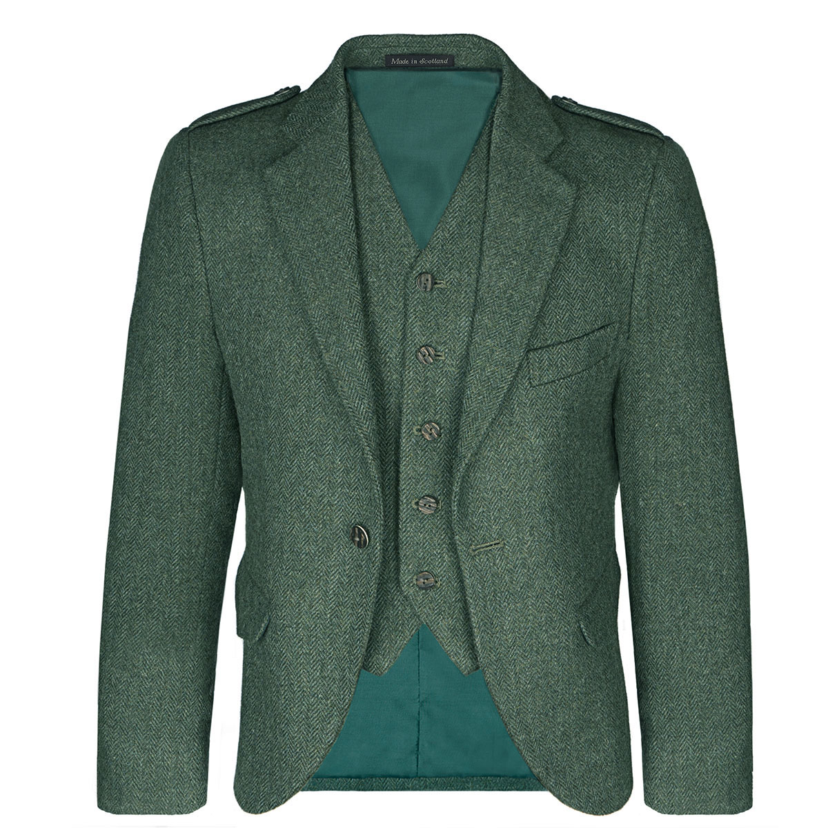 Estate Managers Green Shetland Tweed Crail Kilt Jacket Gallery Image 3