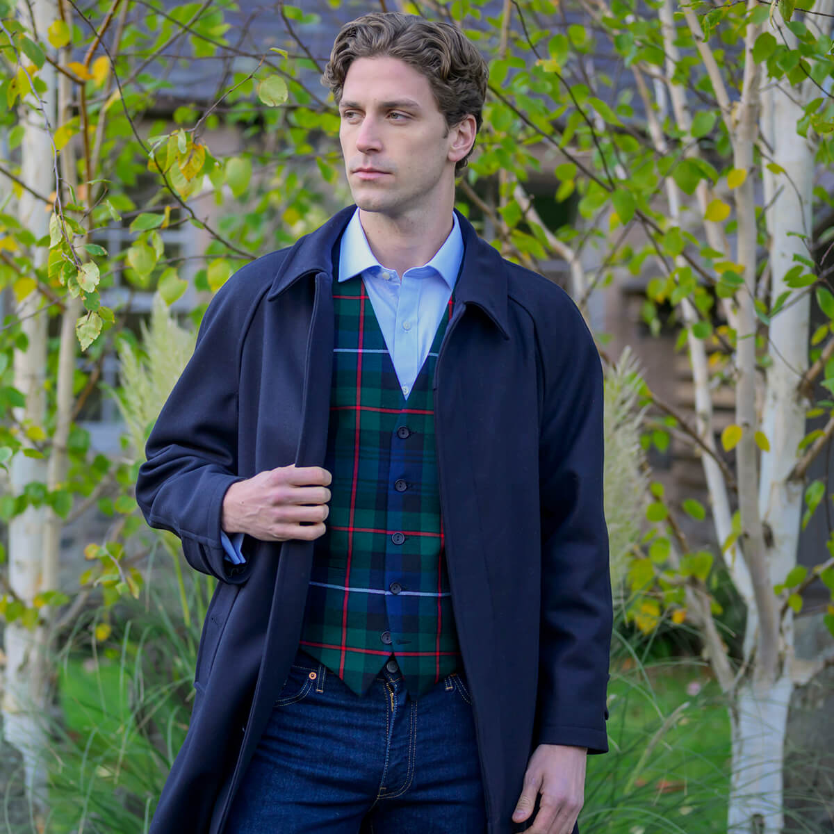 Mens Reiver Tartan Waistcoat / Vest Gallery Image 1