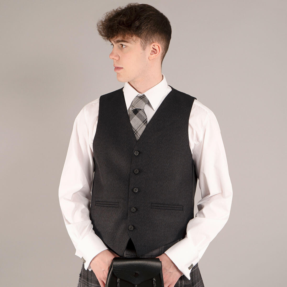 Lochinver Tweed 5 Button Kilt Waistcoat Gallery Image 3