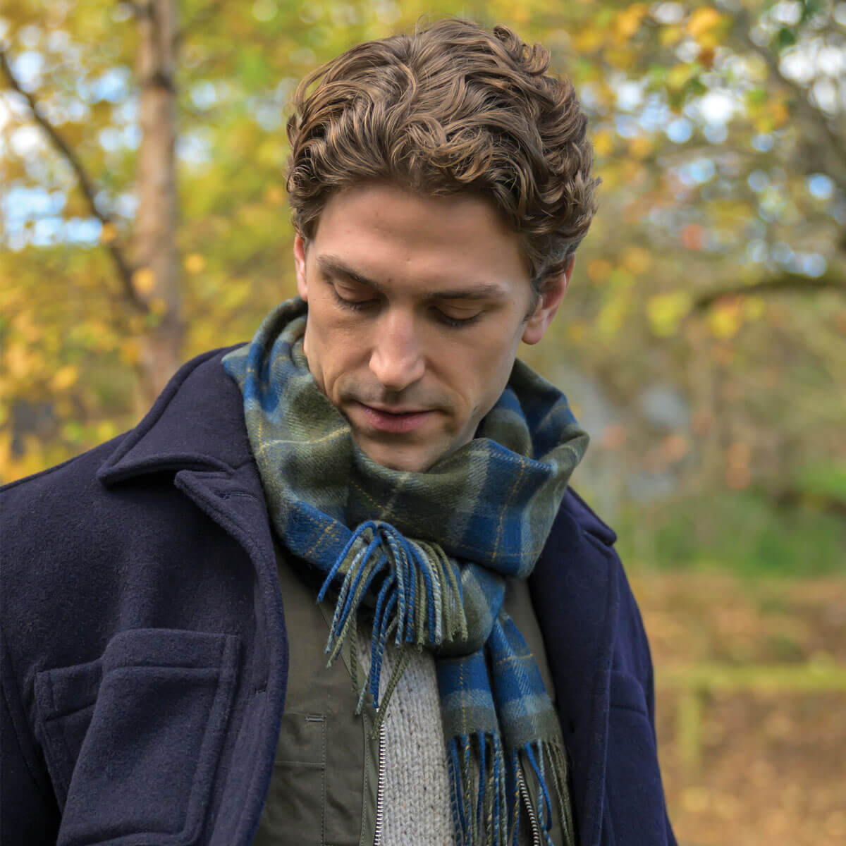 Bowhill Scottish Borderland Tartan Lambswool Scarf Gallery Image 1