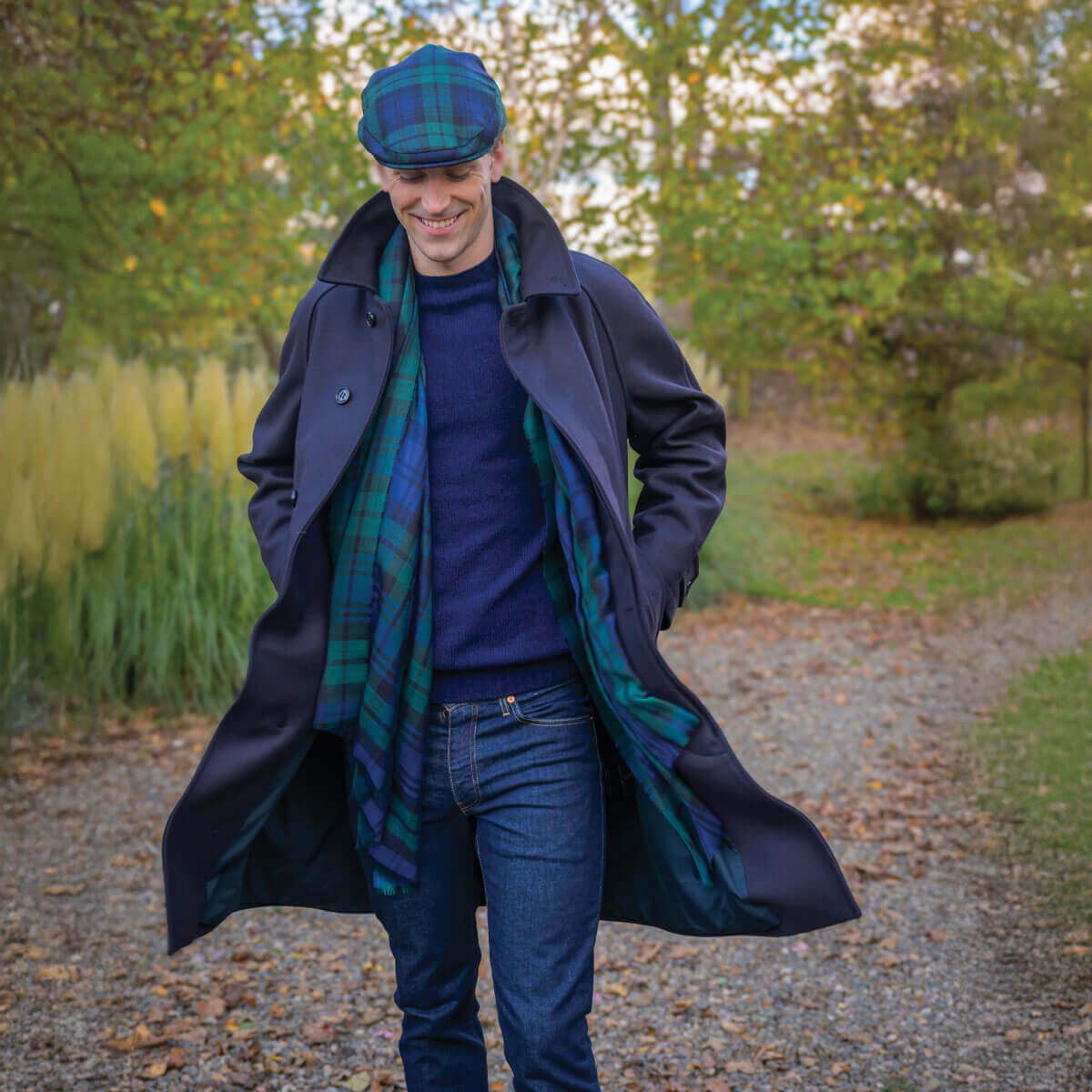 Black Watch Modern Tartan Barnton Flat Cap Gallery Image 2