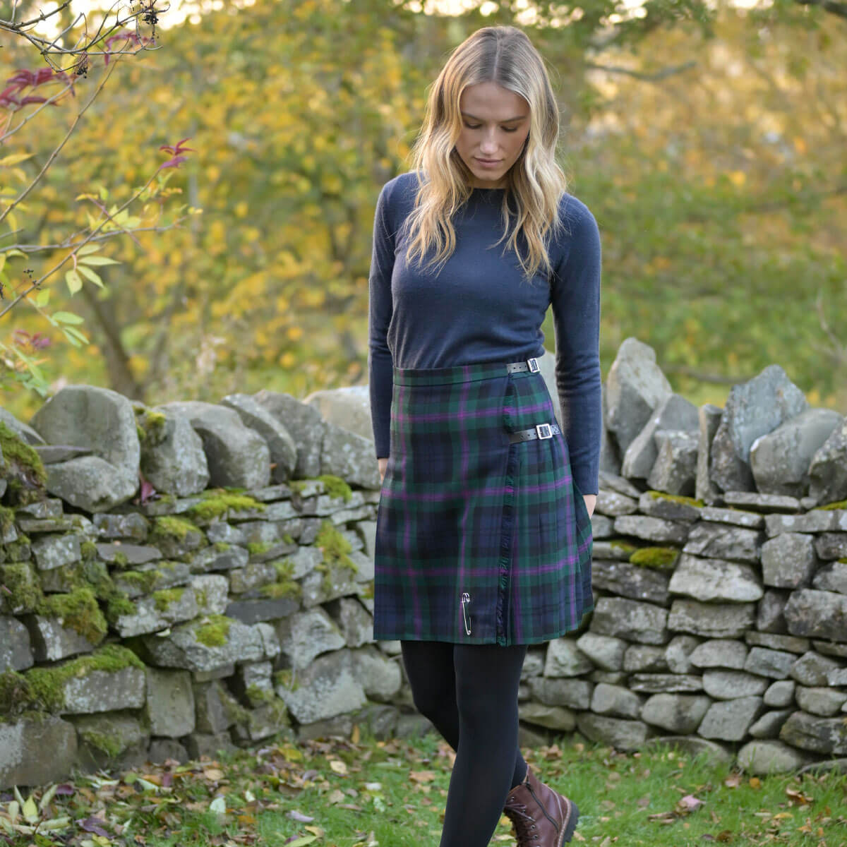 Ladies Tartan Kilted Mini Skirt Gallery Image 5