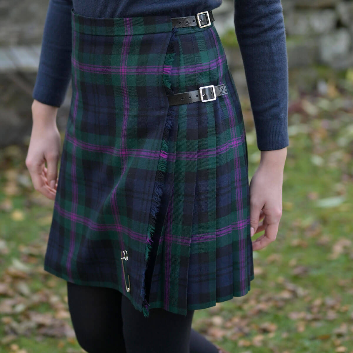 Ladies Tartan Kilted Mini Skirt Gallery Image 7