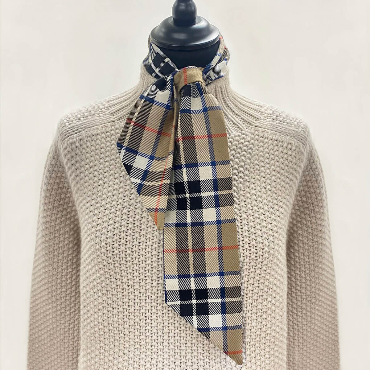 Made to Order Reiver Lightweight Tartan Wool Twilly Scarf Gallery Image 5