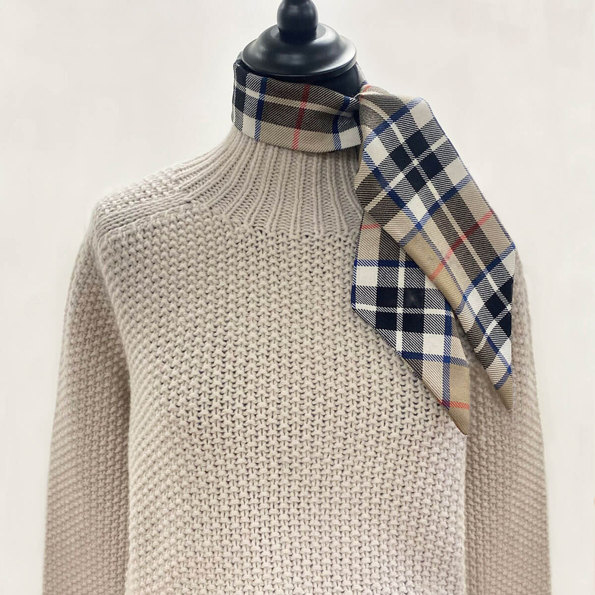 Made to Order Reiver Lightweight Tartan Wool Twilly Scarf Gallery Image 4