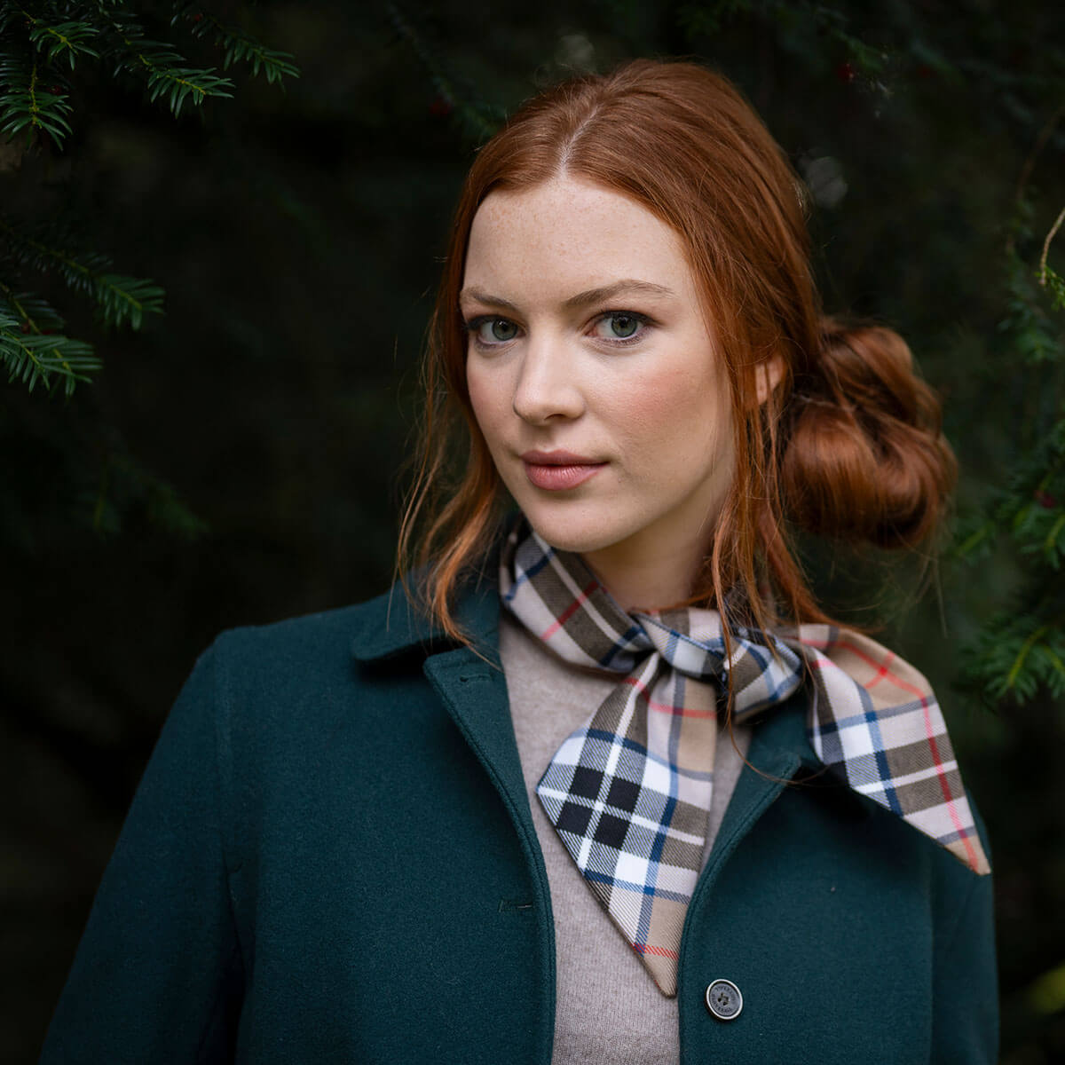 Made to Order Reiver Lightweight Tartan Wool Twilly Scarf Gallery Image 2