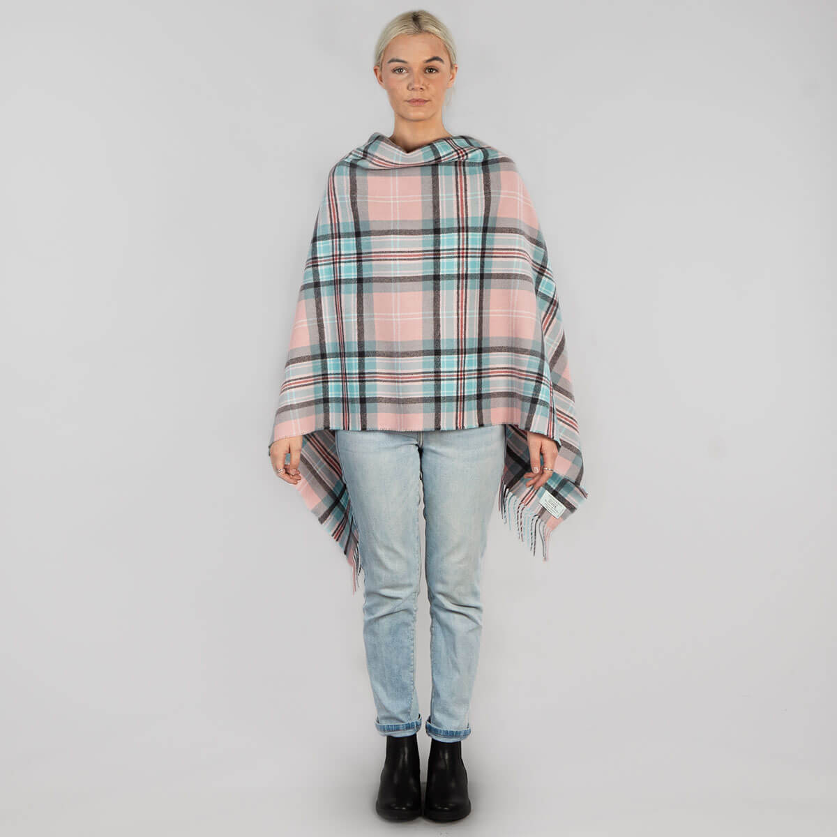 Diana, Princess of Wales Memorial Rose Tartan Lambswool Poncho Gallery Image 3