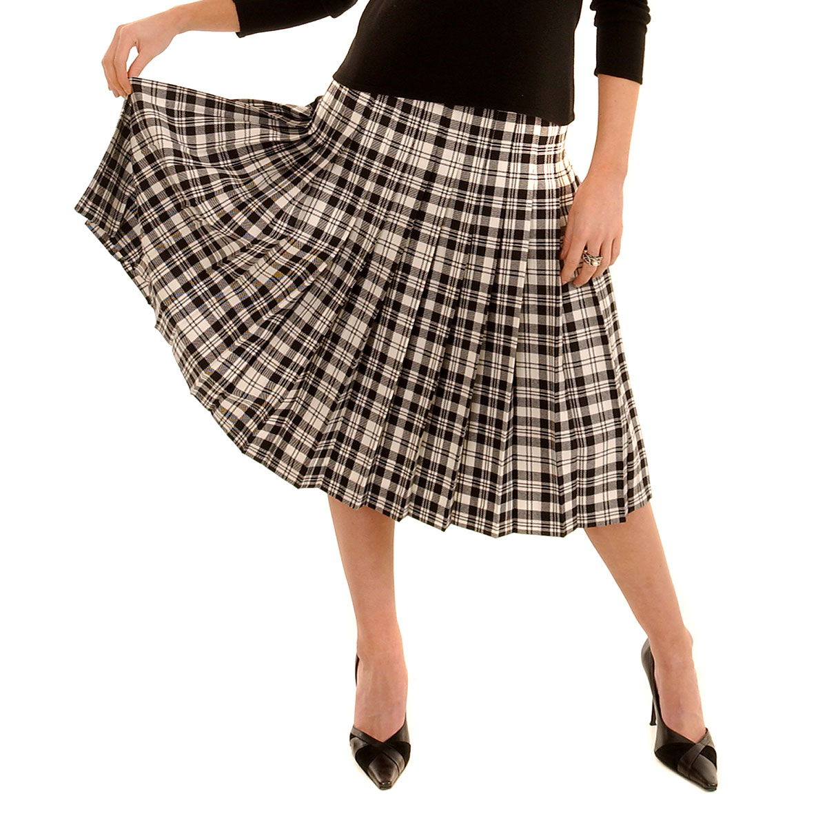 Ladies Tartan All-round Pleated Skirt Gallery Image 3