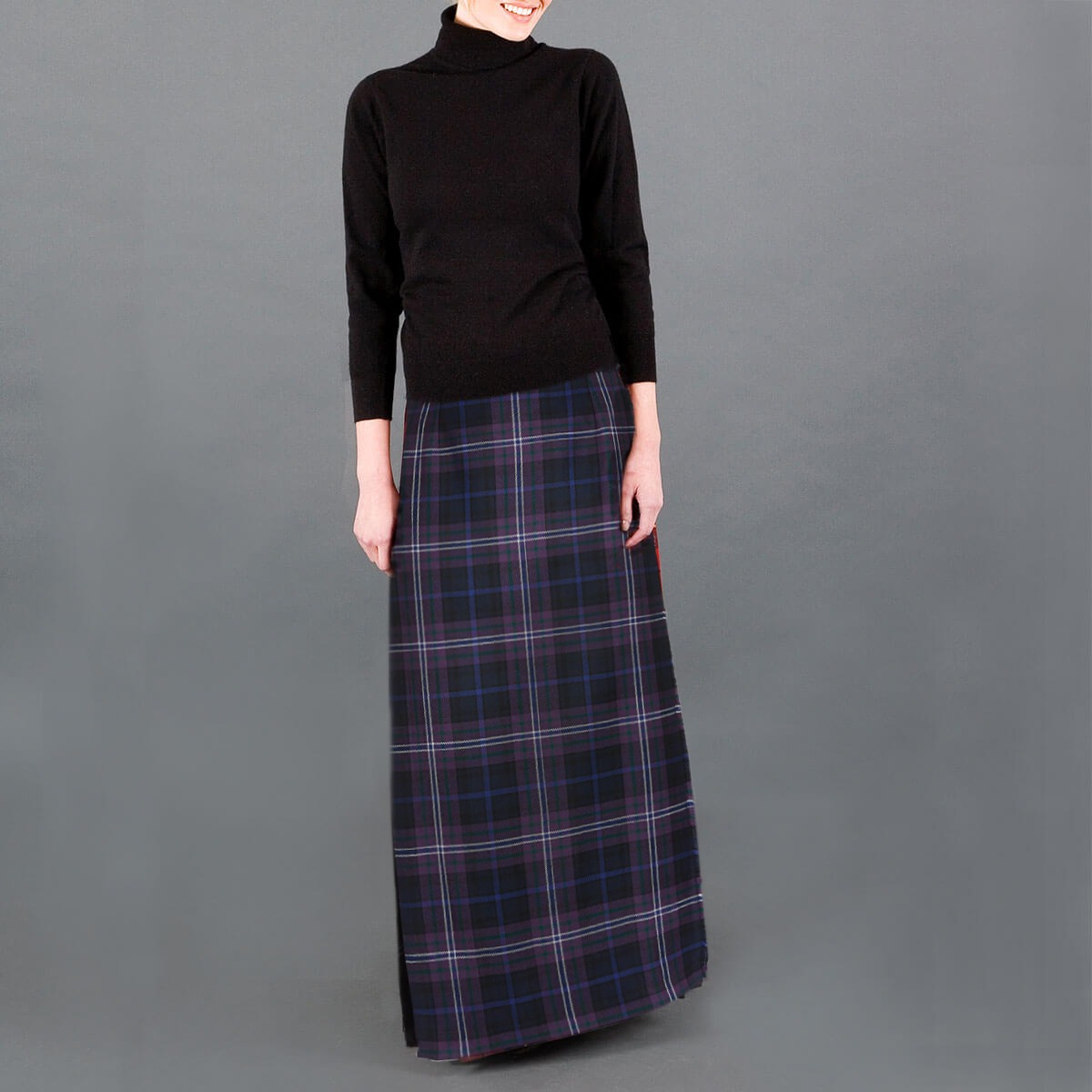 Ladies Tartan Kilted Long Hostess Skirt Gallery Image 2