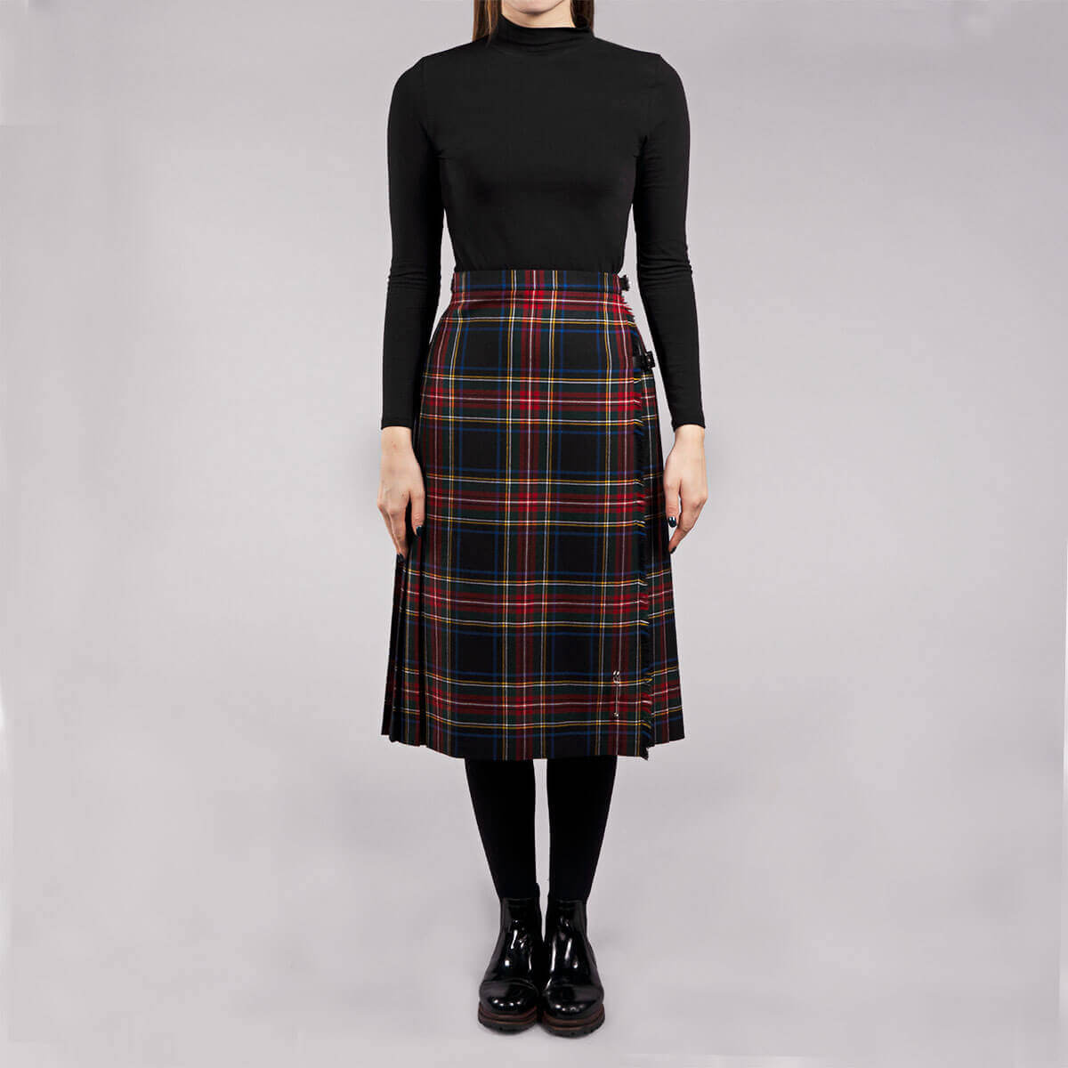 Ladies Tartan Kilted Deep Pleat Skirt Gallery Image 2