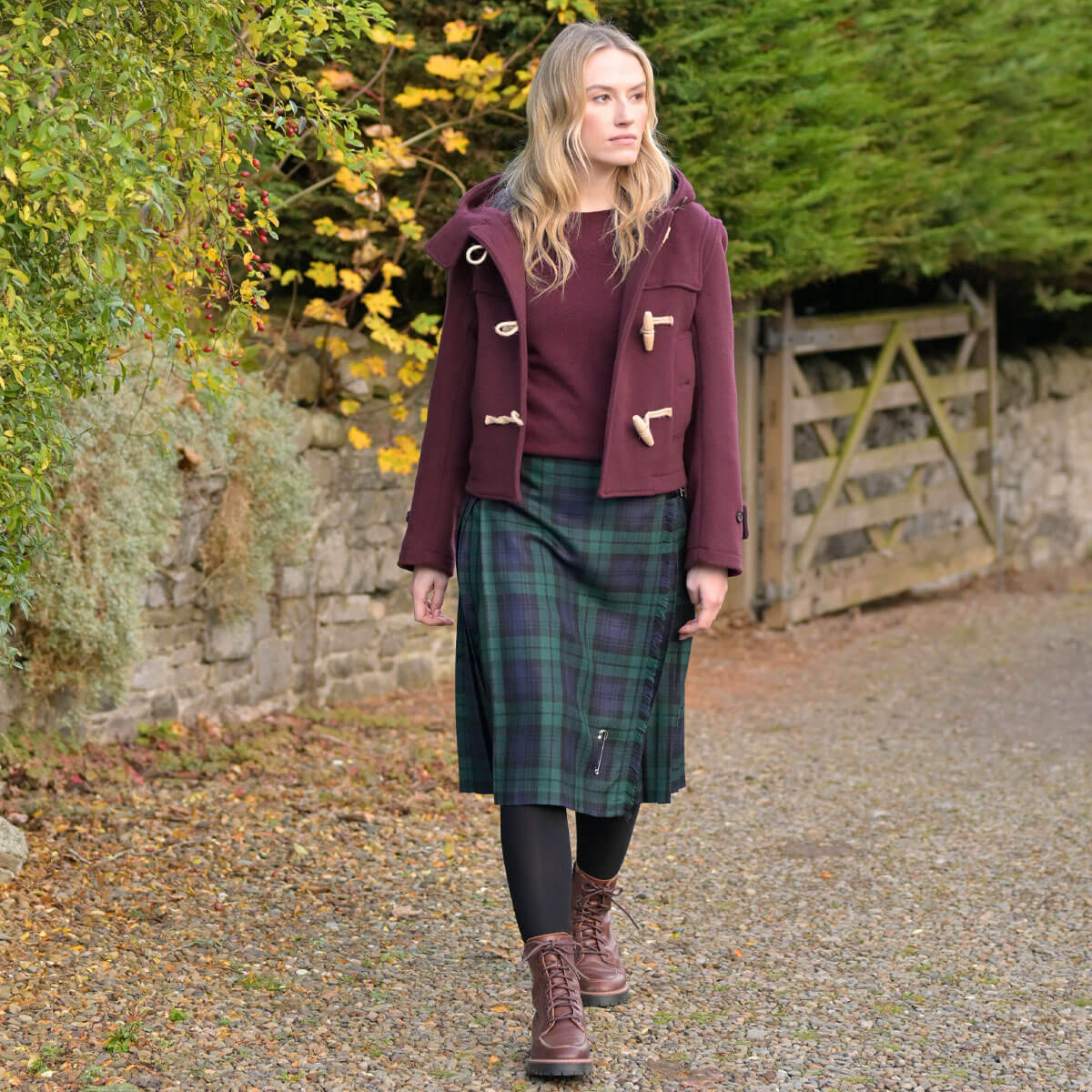 Black Watch Modern Ladies Tartan Classic Kilted Skirt Gallery Image 4