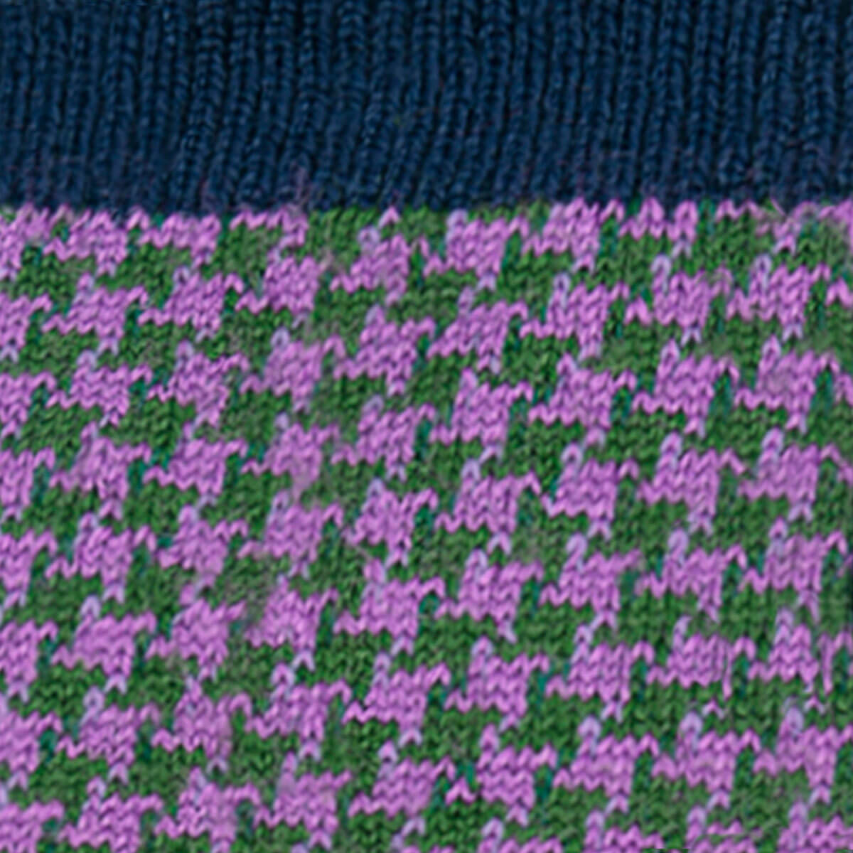 Men's Navy Houndstooth Merino Blend Socks Gallery Image 1
