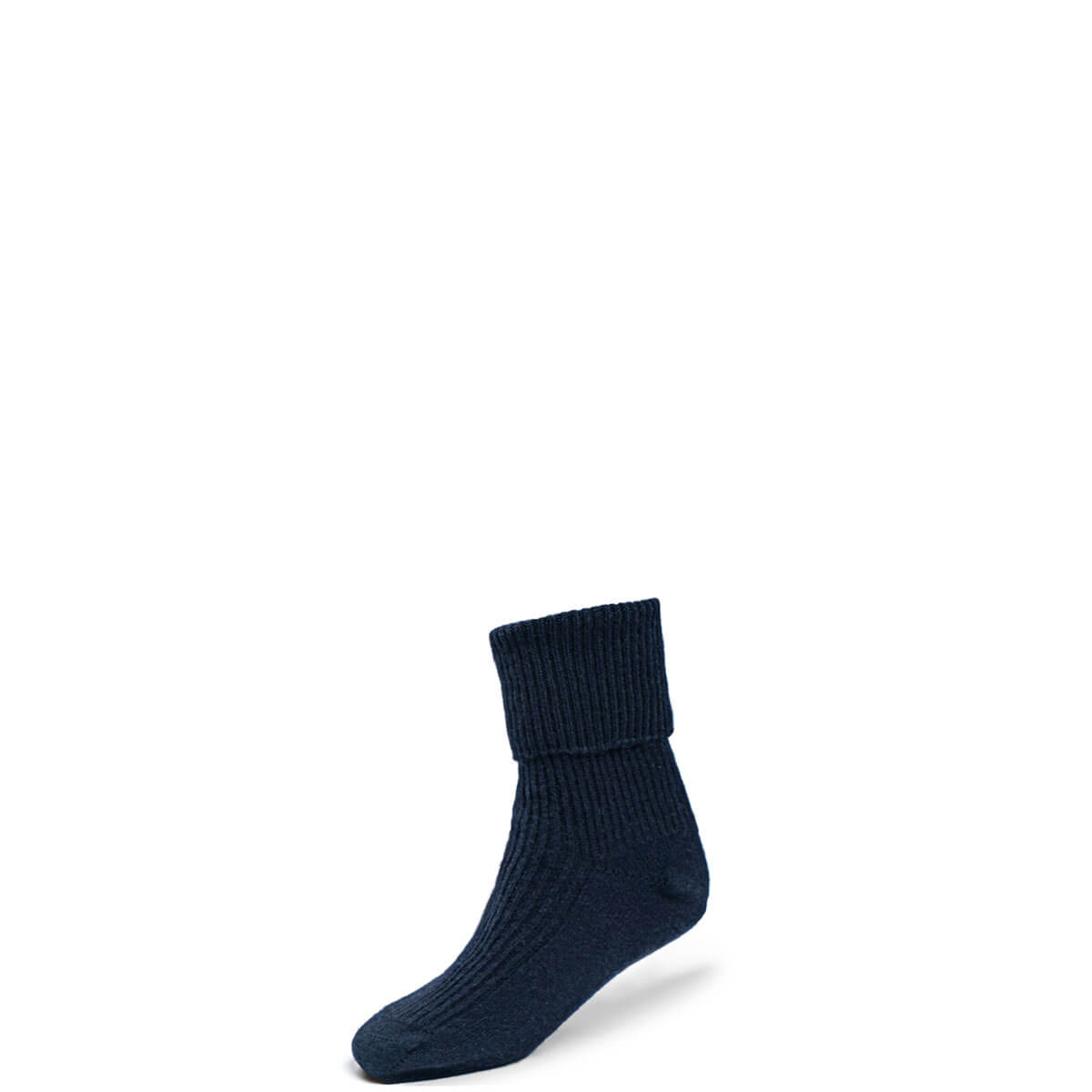 Womens Luxury Ribbed Dark Navy Cashmere Socks Gallery Image 3