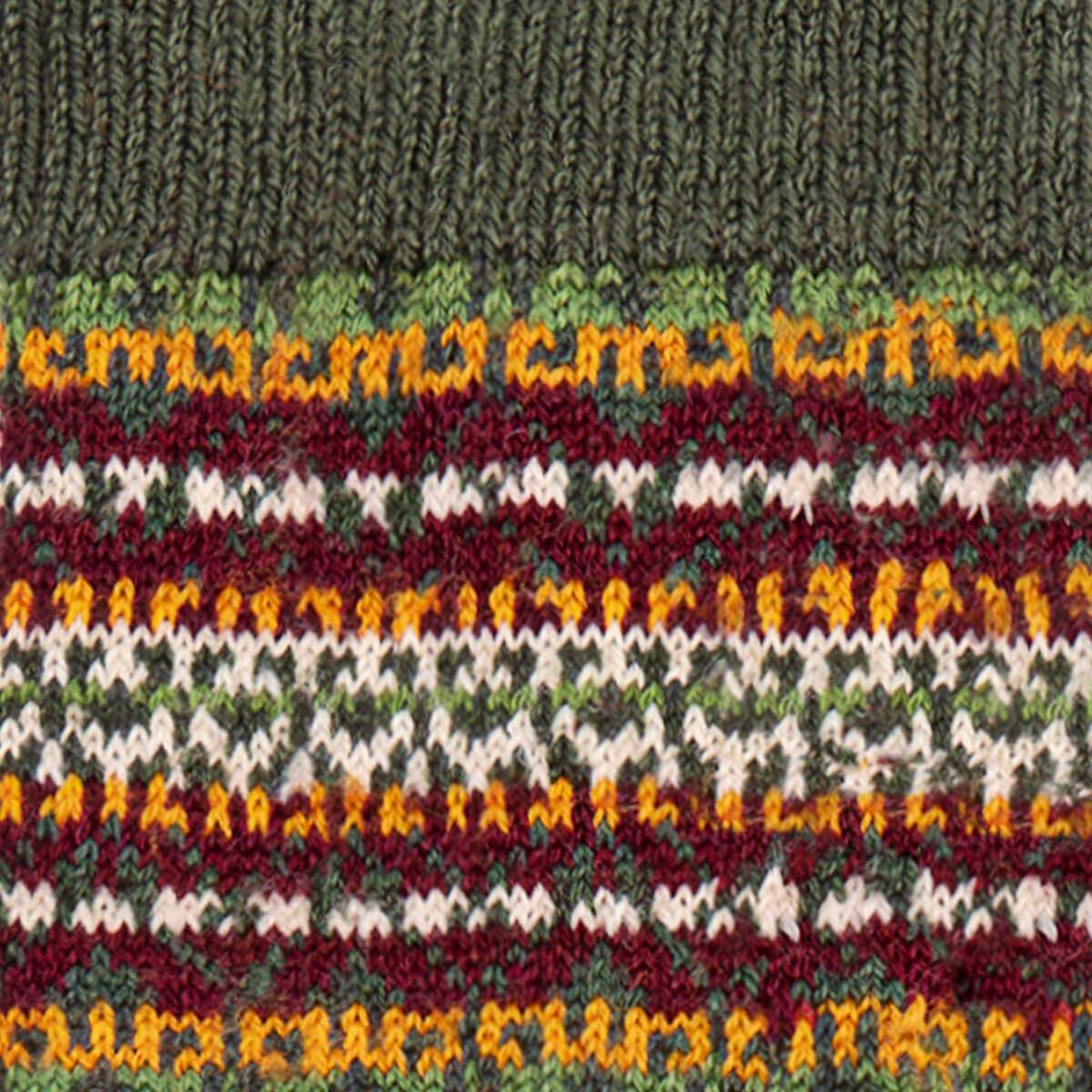 Men's Spruce Fair Isle Merino Blend Socks Gallery Image 2