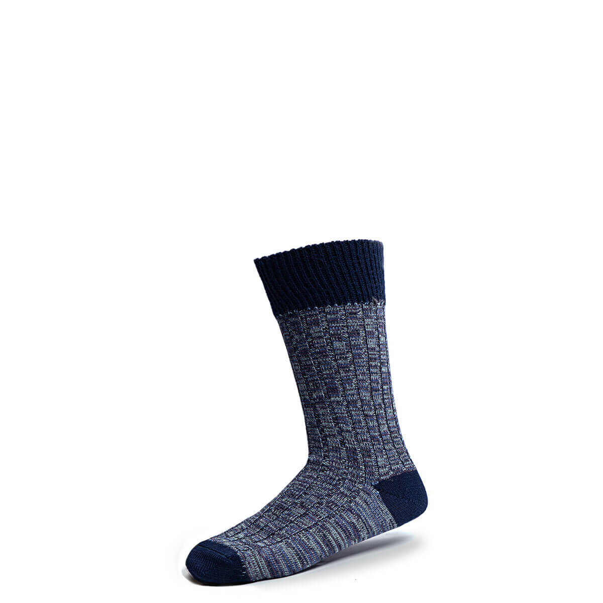Mens Navy Cairn Crew Length Merino Blend Socks Gallery Image 2