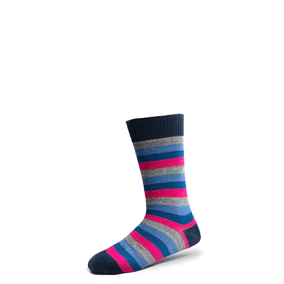 Mens Navy Stripe Merino Blend Socks Gallery Image 2
