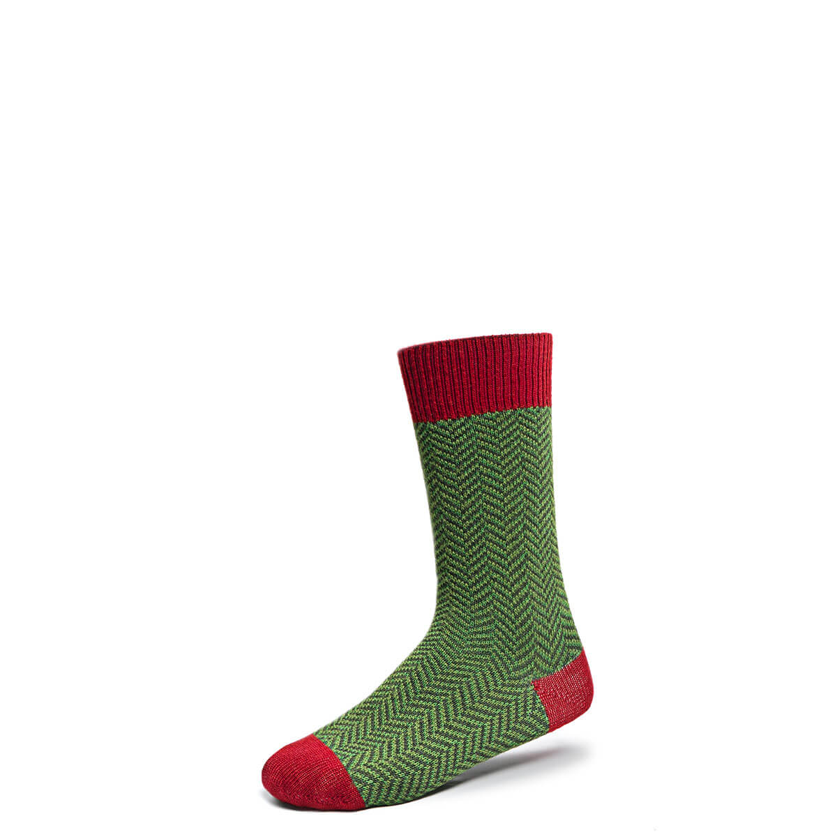 Men's Brick Red Herringbone Merino Blend Socks Gallery Image 2