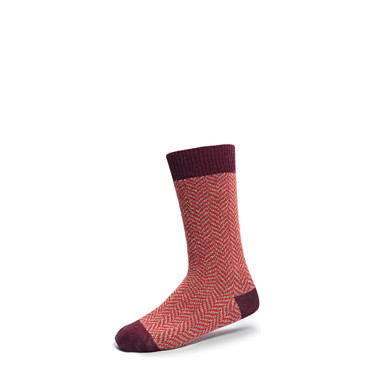 Men's Mulberry Herringbone Merino Blend Socks Gallery Image 2