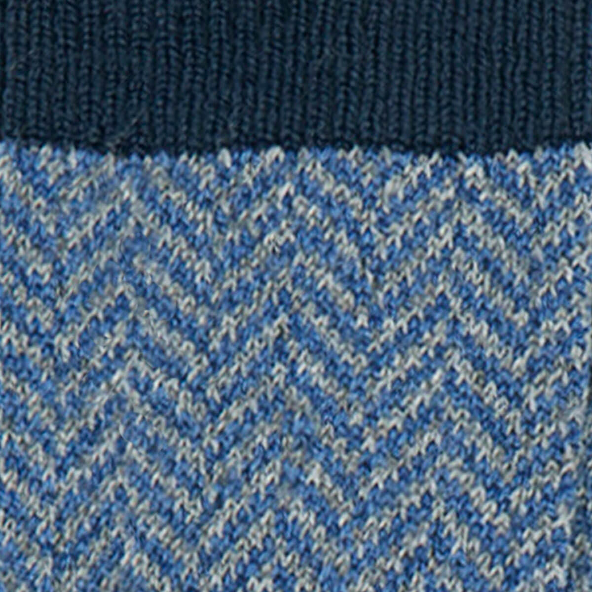 Men's Navy Herringbone Merino Blend Socks Gallery Image 2