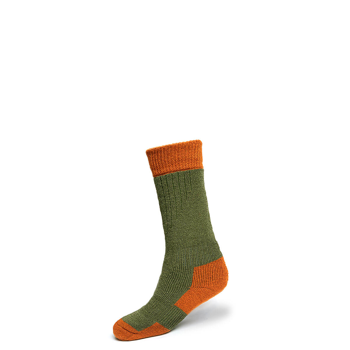Womens Dark Olive Glen Crew Length Merino Blend Socks Gallery Image 2