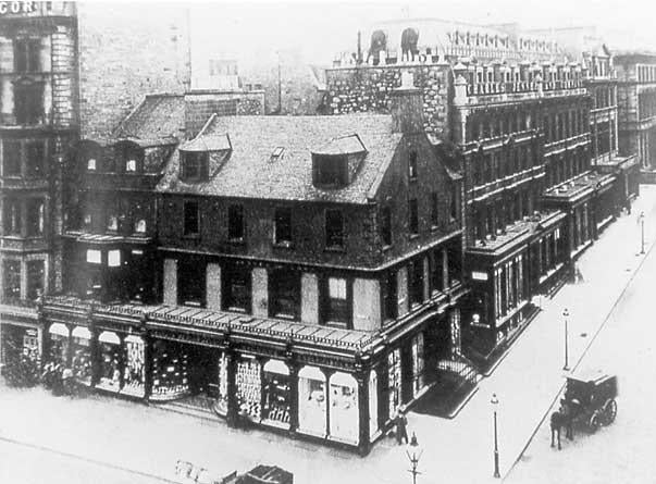 Kennington and Jenner Building in 1838 on the corner of Princes Street, Edinburgh