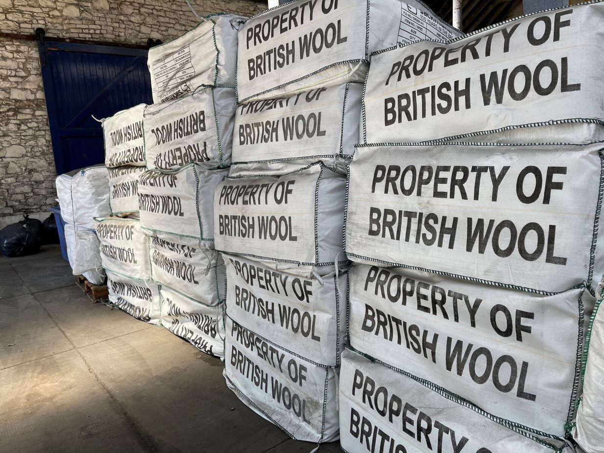 Property of British Wool Bags at the British Wool Grading Depot in Galashiels.