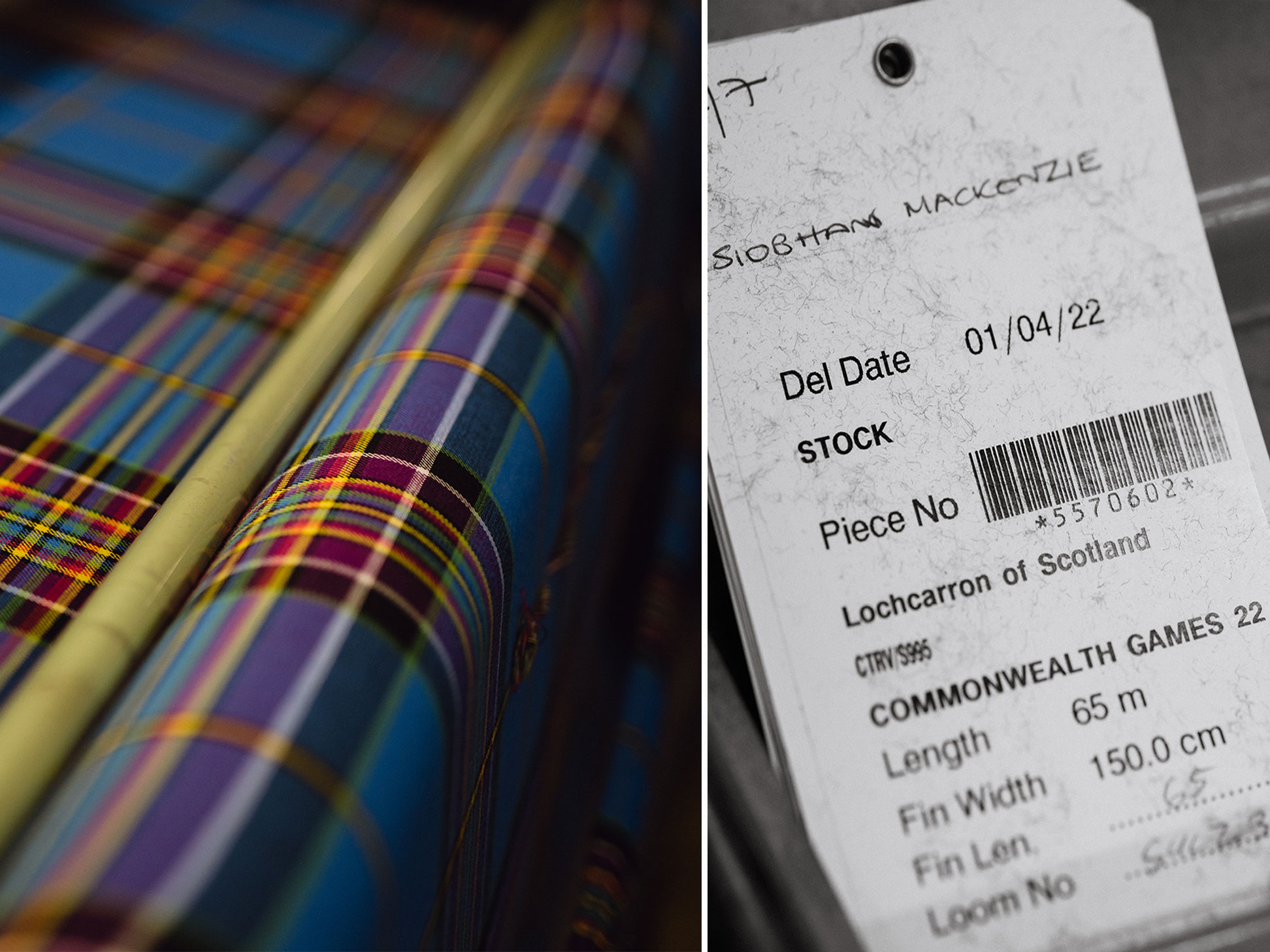 the commonwealth games 2022 tartan being woven at Locharron of Scotland